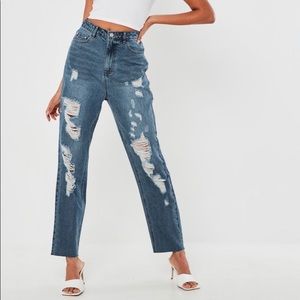 NWT Riot Raw Hem Distressed High Waisted Jeans